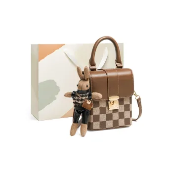 15 MINS Fabric Synthetic Leather Cell Phone Pouch Shoulder Bag Crossbody Bag Handbag Regular Women's Brown