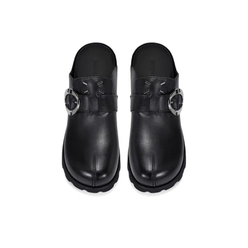 JESSICA SOPHIA Rubber Sole Metal Abrasion Resistant Slip Resistant Wrap toe Slippers Women's Black-3
