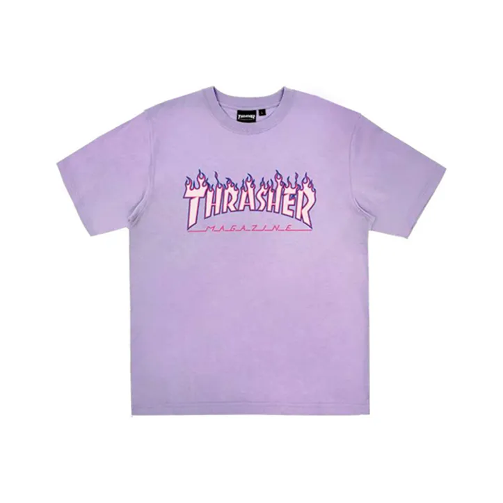 Thrasher FW21 T Shirt Japan Version Unisex Light Purple-0