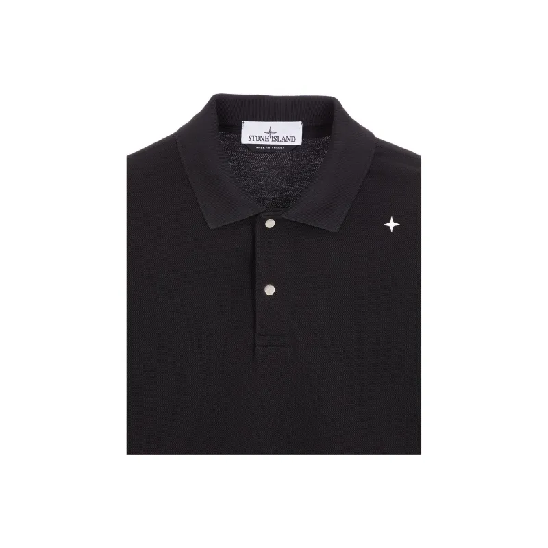 STONE ISLAND SS24 STELLINA Collection Polo Shirt Men's Black-2