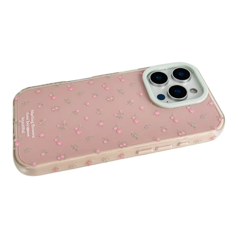 Wei Xin Acrylic Material 2 in 1 Foundation Floral Phone Cases Compatible With IPhone 16/15 Pro Max/Apple 13/14 Pro/Max-3