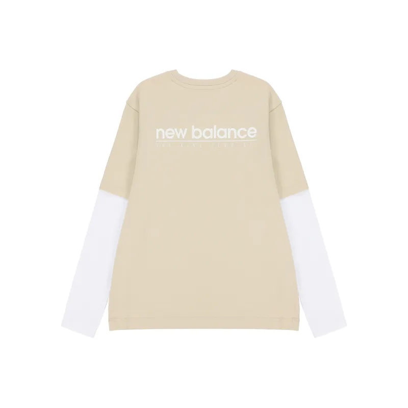 New Balance Contrasting Colors T Shirts Unisex Apricot-0