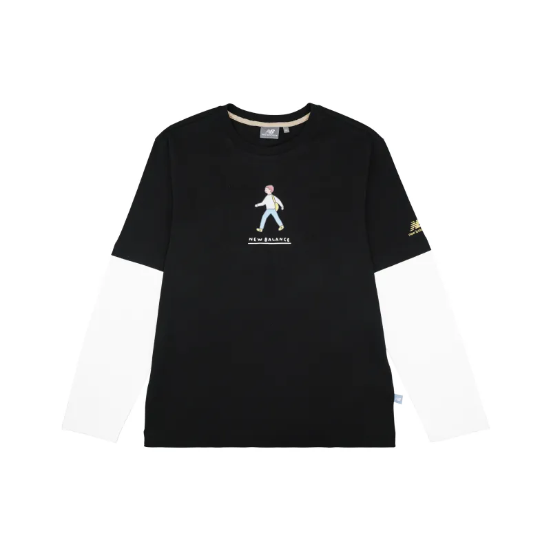 New Balance x ZERO PER ZERO Set in Sleeve T Shirt Unisex Black-0