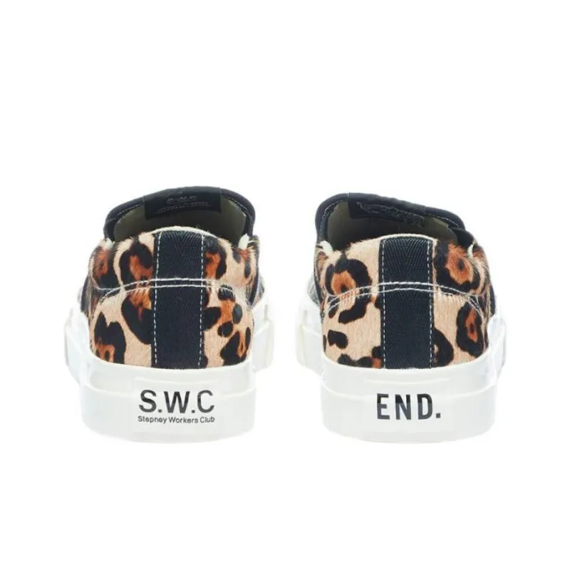 Stepney Workers Club Lister Leopard Low Top Skateboard Shoes Men's Leopard Print-2