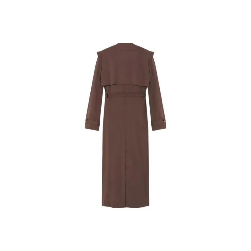 FANSIZHE Trench Coat Women's Brown-1