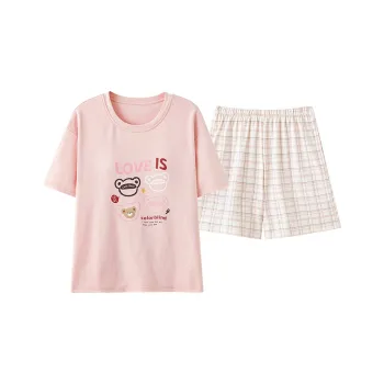 Cotton Gene Pajama Set Women's Pink