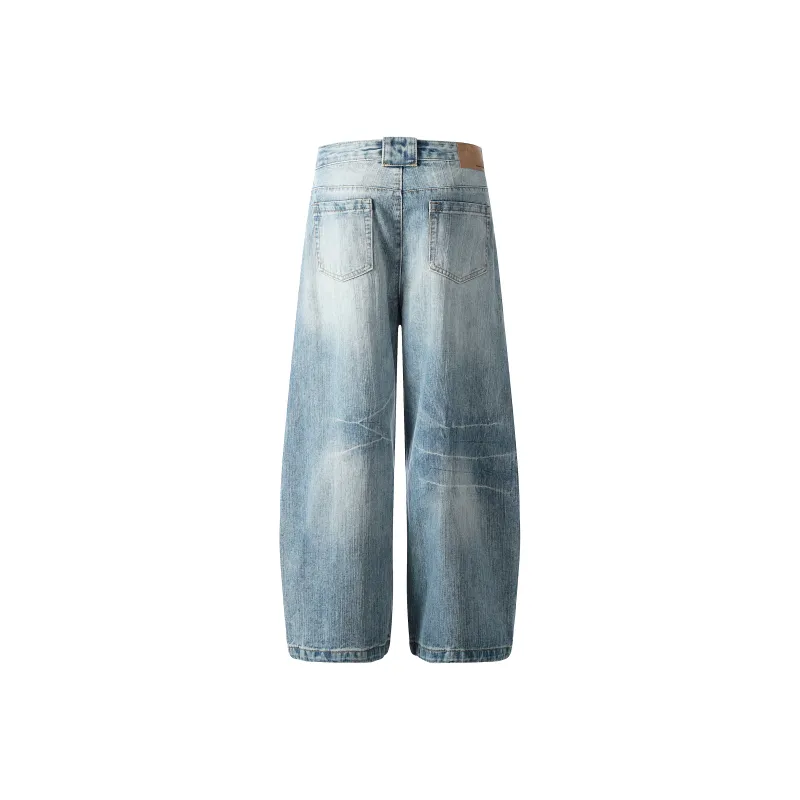 TESTUNG Classic Fashion Jeans Unisex Blue Vintage Tone-10