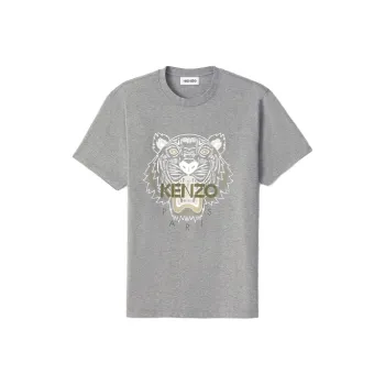 KENZO Classic Tiger Head T Shirts Men Gray