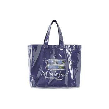 Crying Center PVC Tote Bag, Shopping Bag, Crossbody Bag, Shoulder Bag Unisex Navy Blue