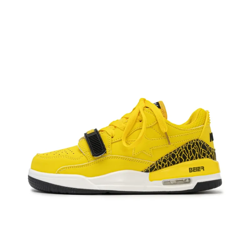 BEIER Stars Collection Durable Lightweight And Breathable Low Top Skateboard Shoes Unisex Electric Mother Yellow-1