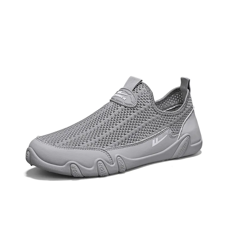 Warrior Slip on Slip on Shoes Wear resistant, Lightweight, Breathable, And Non slip. Low Top Casual Shoes Men's Gray-1