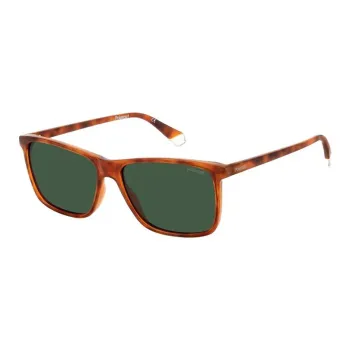 Polaroid Polycarbonate Rectangular Sunglasses Men's Tortoiseshell