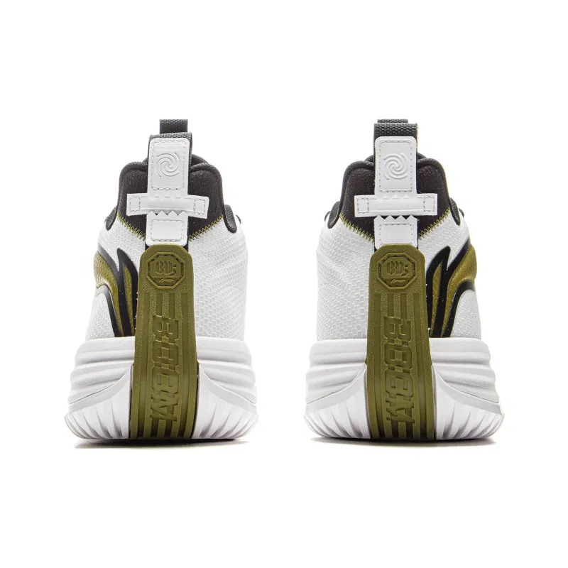LiNing Storm 10 Cushioning Slip Resistant Breathable Rebound Low Top Basketball Shoes Men's White-5