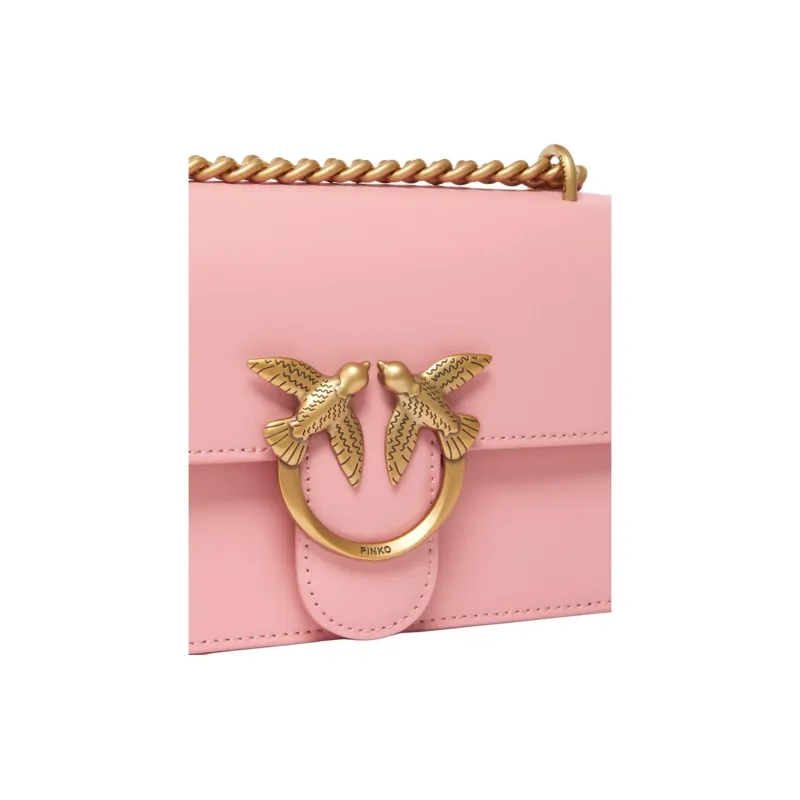 PINKO Love Bag Polyamide Crossbody Bag, Shoulder Bag Mini Women's Pink-2