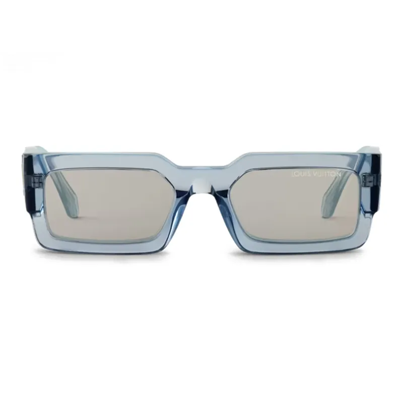 LOUIS VUITTON Acetate Rectangular Sunglasses Men's Blue-0