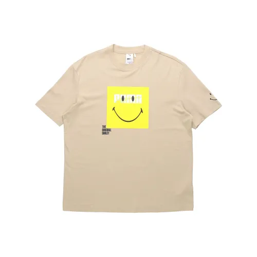 PUMA x Smiley Drop Shoulder Sleeve T Shirt Unisex Khaki