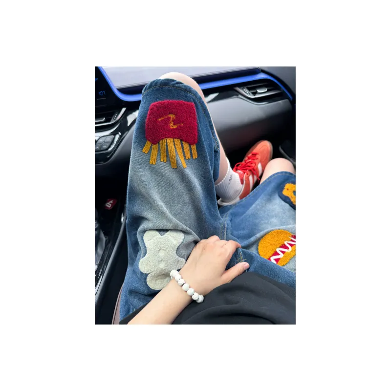 TESTUNG Denim Shorts Unisex-14