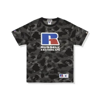 A BATHING APE X Russell Color Camo Tee