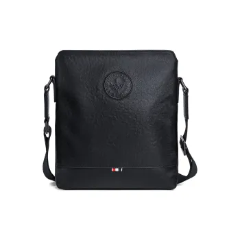 WilliamPOLO Cow Leather Crossbody Bag Regular Men's Black