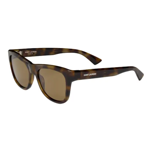 SAINT LAURENT Acetate Nylon Cat Eye Sunglasses Unisex Brown