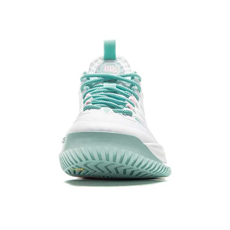 LiNing Storm 10 Cushioning Slip Resistant Breathable Rebound Low Top Basketball Shoes Men's White Green-4