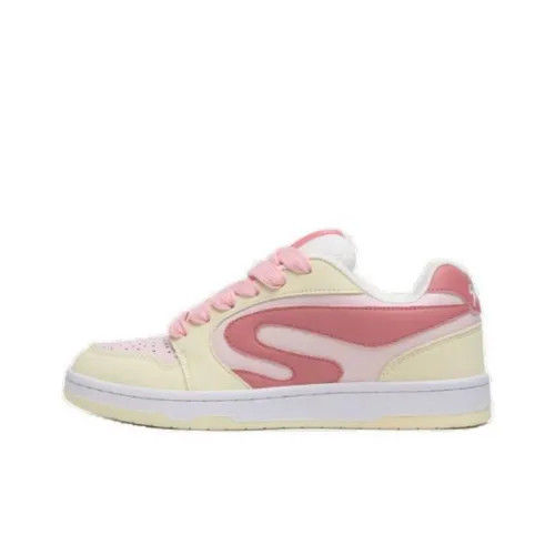 VICTORIA&VERA Anti Slip Wear Resistant Low Top Skateboard Shoes Women's Strawberry Pink