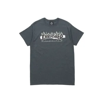 Thrasher Straight T Shirt US Version Unisex Gray Black