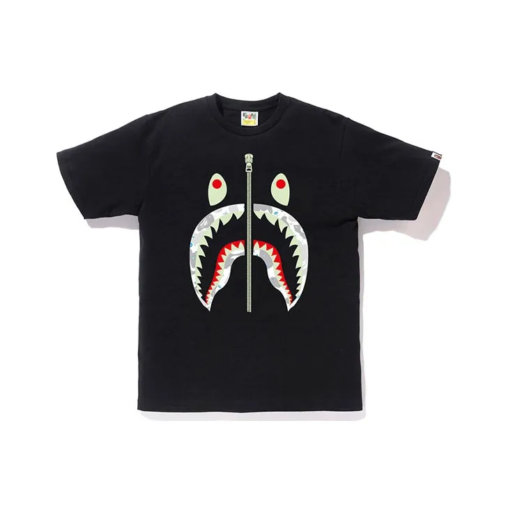 A BATHING APE Space Camo Front Shark Tee-0