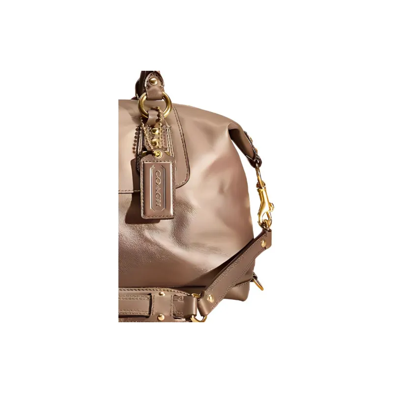 COACH Ashley Leather Travel Bag Handbag Shoulder Bag Crossbody Bag Large Size Women's Gold-4
