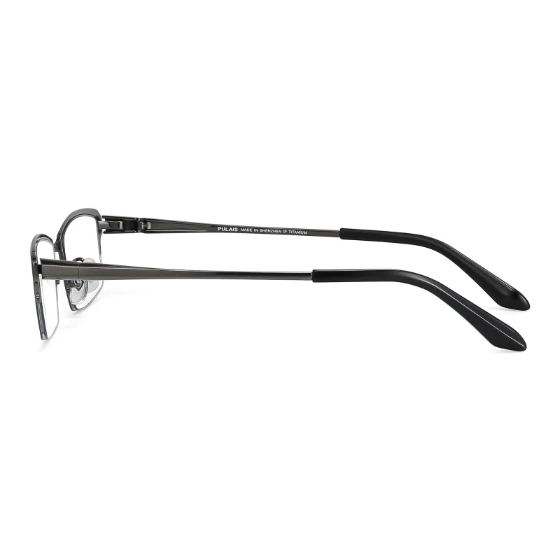 PULAIS Pure Titanium Square Sunglasses Unisex Black-2