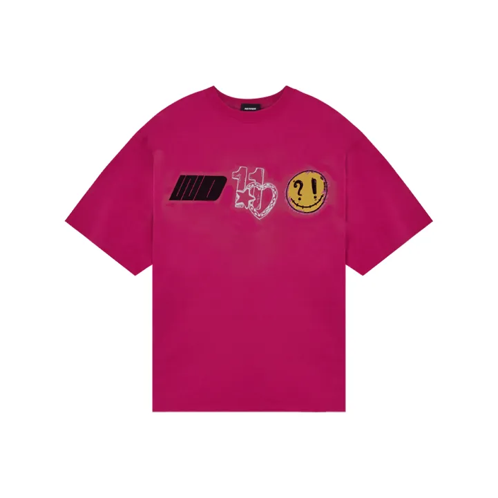 WE11DONE T Shirts Unisex Hot Pink-0