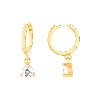Radiant Silver Plated With Zircon Earrings Women's Gold