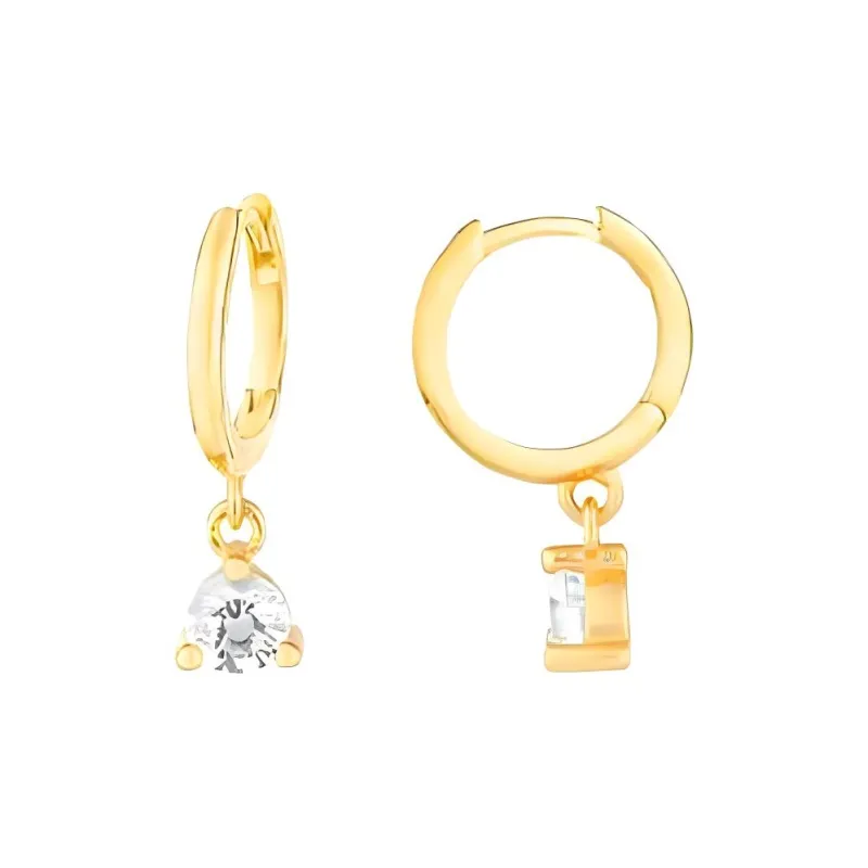 Radiant Silver Plated With Zircon Earrings Women's Gold-0