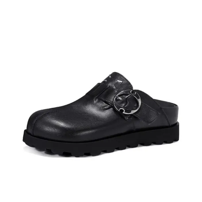 JESSICA SOPHIA Rubber Sole Metal Abrasion Resistant Slip Resistant Wrap toe Slippers Women's Black-0
