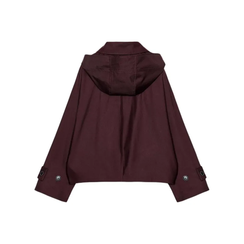ZARA ZW Series Trench Coat Women's Burgundy-1