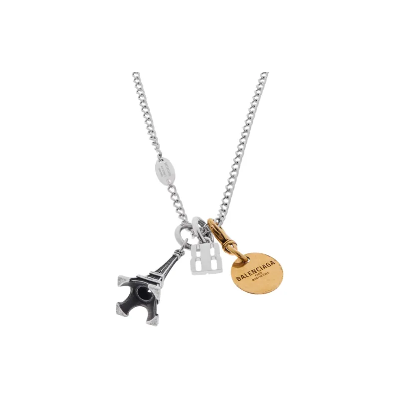 Balenciaga Brass Necklaces Women's Silver-0