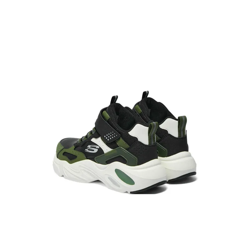Skechers Cushioning Wear Resistant Kids Lifestyle Shoes Green Black Kids'-3