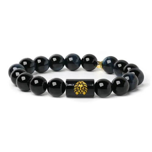 Rastaclat Agate Small Lion Chinese Style Beaded Bracelet Unisex