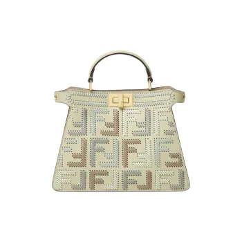 FENDI Peekaboo ISeeU Calfskin Shoulder Bag, Crossbody Bag, Handbag Small Size Women's Green