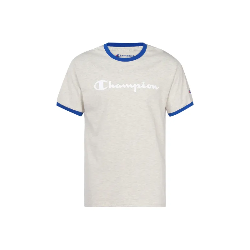 Champion T Shirts Unisex Gray Base Blue Waistband-0