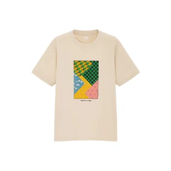UNIQLO Straight T Shirt Unisex Light Beige