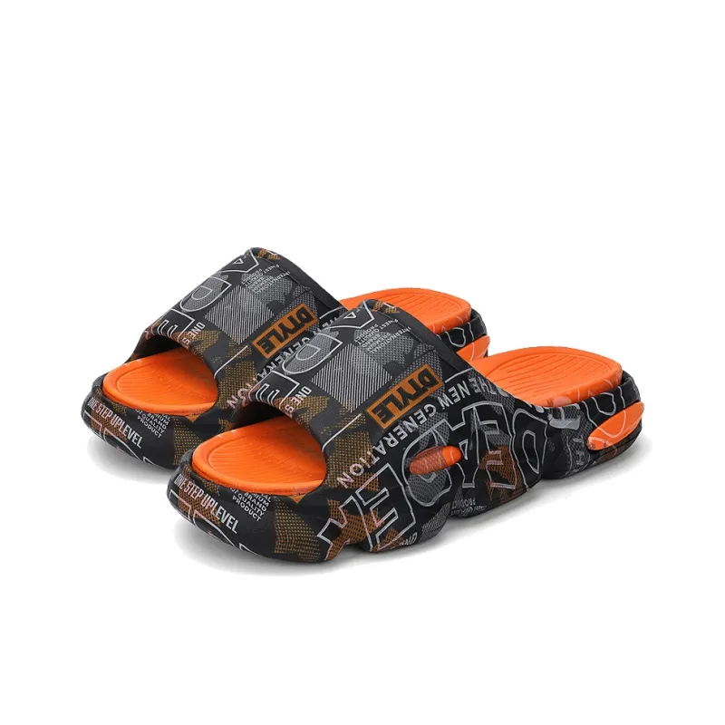 FCMM Slide Slippers Unisex White Green/Black Orange-9