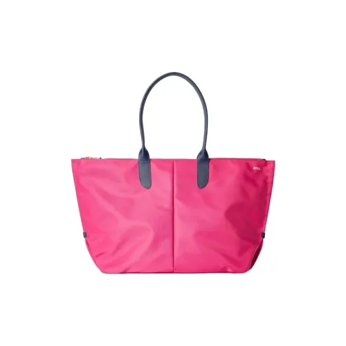 Ecco Cow Leather With Textile Tote Bag Shopping Bag Shoulder Bags Large Size Women's Fuchsia