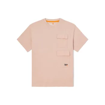 Timberland Drop Shoulder Sleeve T Shirt Men's Pink