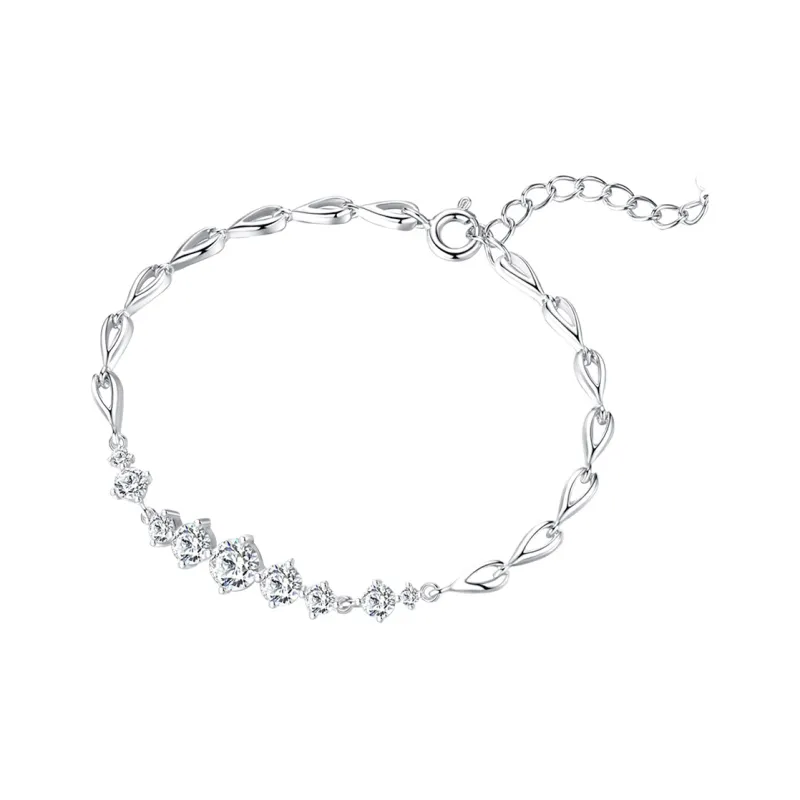 WINY 999 Fine Silver, Synthetic Cubic Zirconia Bracelets Women's Silver-0