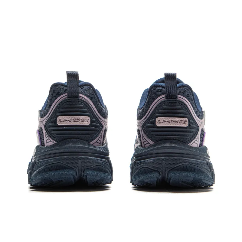 LiNing Getaway Cushioning Lightweight Rebound Low Top Casual Running Shoes Women's Blue Purple-5