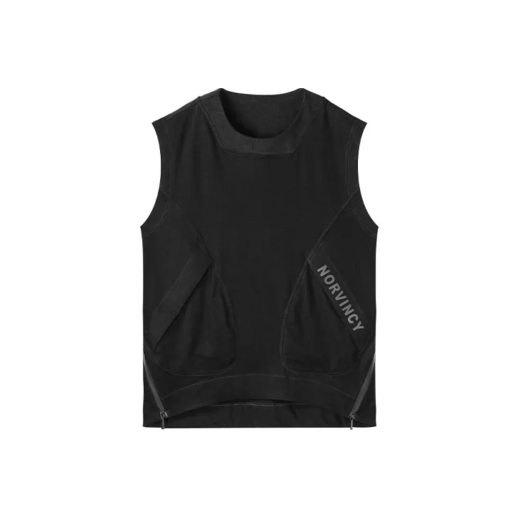 NORVINCY Comfortable And Breathable Sweat Wicking Solid Color 100% Cotton Sleeveless T Shirt Unisex-0