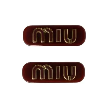 MIU MIU Metal Hair Clips Unisex Amaranth Red