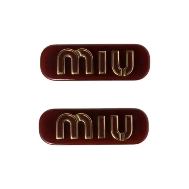 MIU MIU Metal Hair Clips Unisex Amaranth Red-0