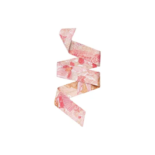 CARTIER Silk Scarves Unisex Pink